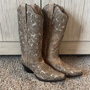 Gorgeous Corral Glitter Woman’s Handmade Leather Cowboy Boots NWOT - Size 8